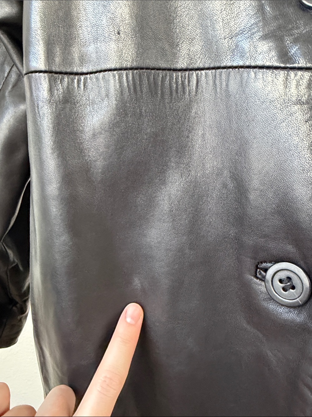Vintage Ellen Tracey Genuine Leather Unique High Neck Leather Jacket - Picture 4 of 7